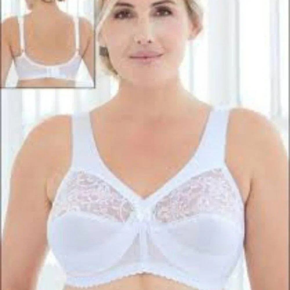 Glamorise Magic Lift Full Figure Support Bra 50F White Womens